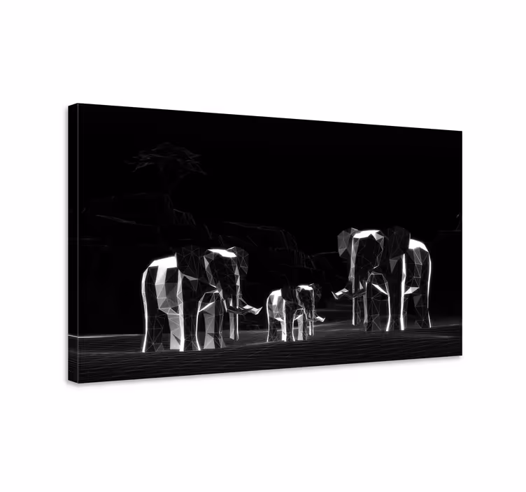 Cuadro elefante Efecto 3d elefantes grises - TenVinilo