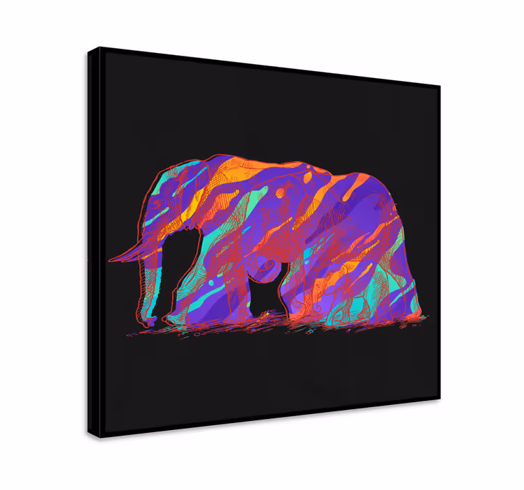 Cuadro de elefantes arte de silueta de elefante - TenVinilo