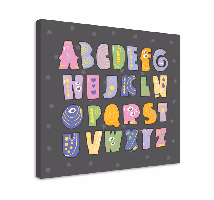 Cuadro abecedario letras del alfabeto divertidas - TenVinilo