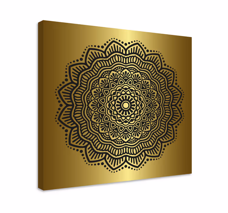 Cuadro para recibidor mandala dorado - TenVinilo