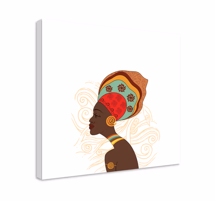 Cuadro despacho mujer africana moderna - TenVinilo