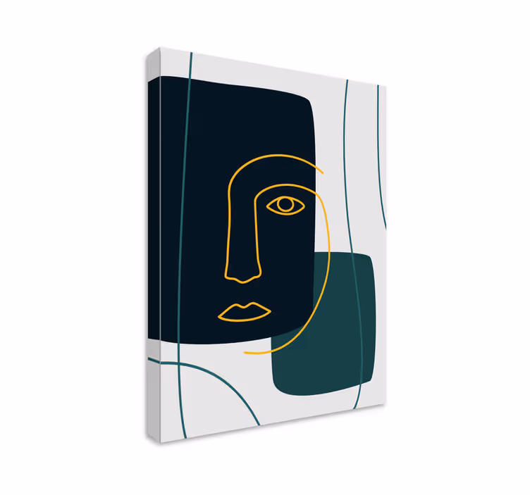 Cuadro para despacho cara abstracta - TenVinilo