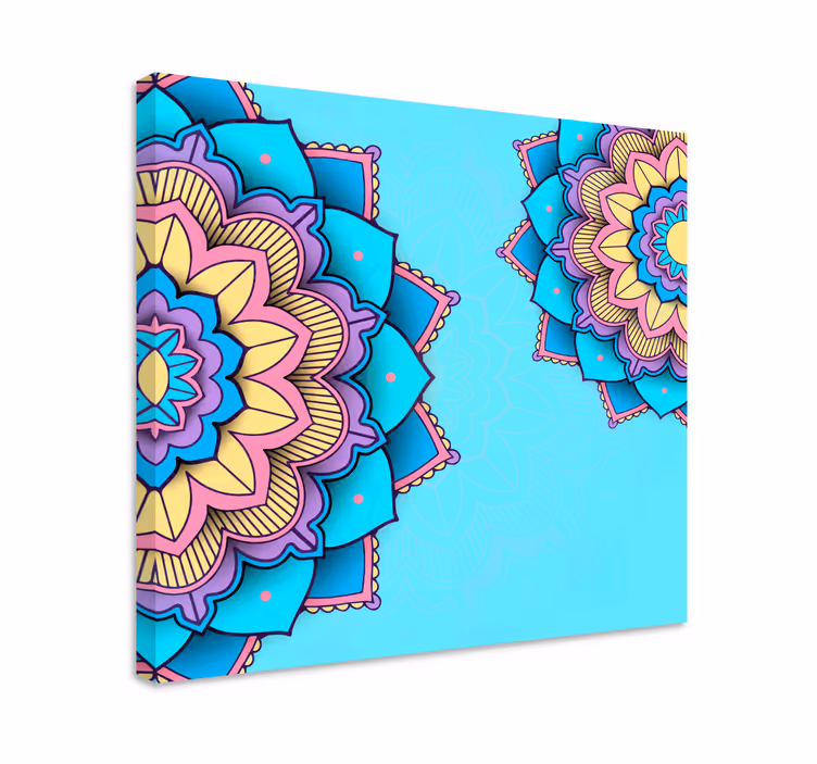 Cuadro mandalas tonos azules - TenVinilo