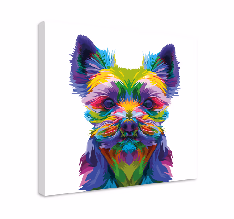 Cuadro de perro ilustración canina vibrante - TenVinilo