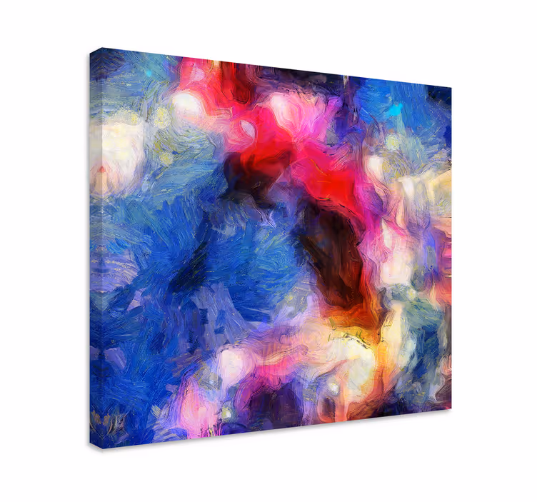 Cuadro abstracto formas fluídas vibrantes - TenVinilo