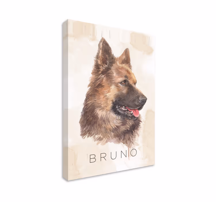Cuadro de perro retrato de pastor alemán - TenVinilo