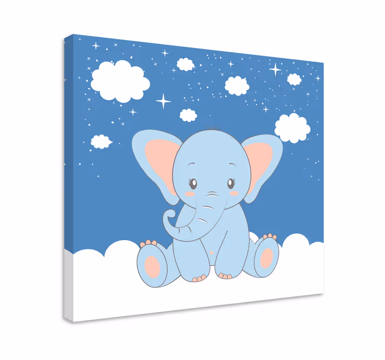 Pintura habitación bebé Lindo bebé elefante de dibujos animados a - TenVinilo