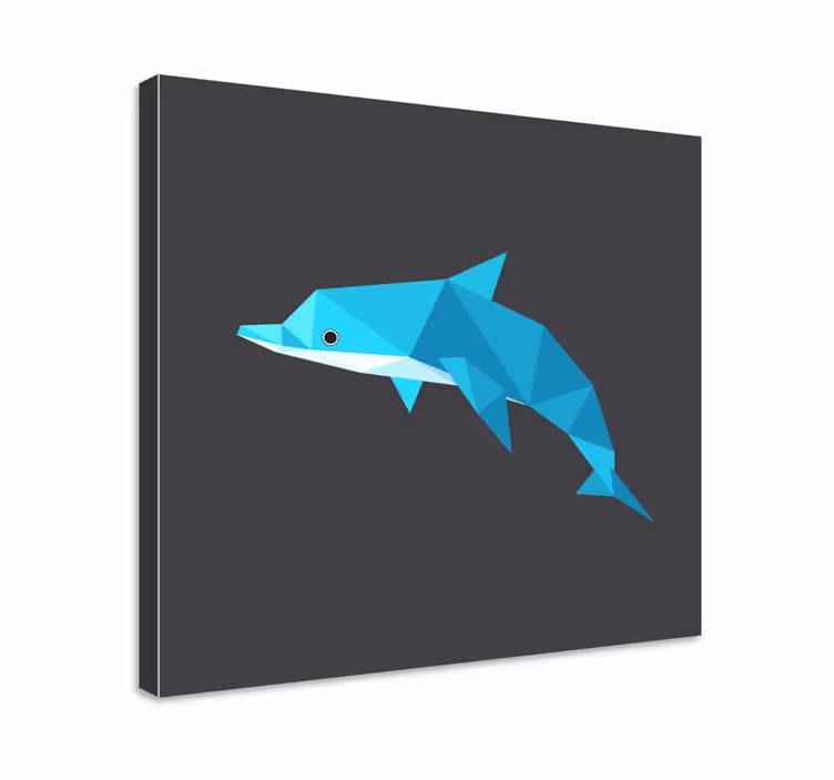 Cuadro animales Delfín de origami - TenVinilo