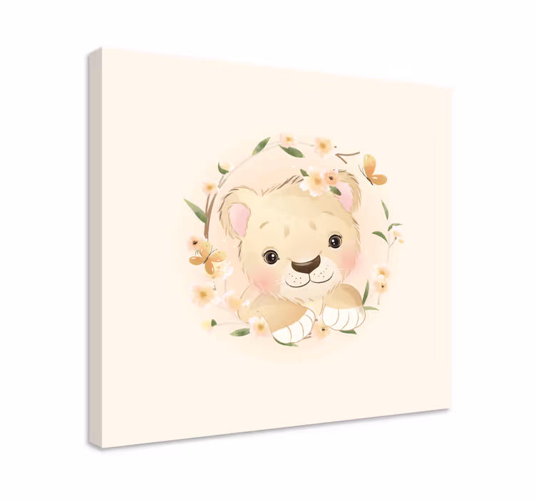 Cuadro de gatos Gato con corona de flores - TenVinilo