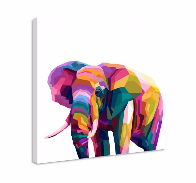 Cuadro elefante Elefante realista multicolor - TenVinilo