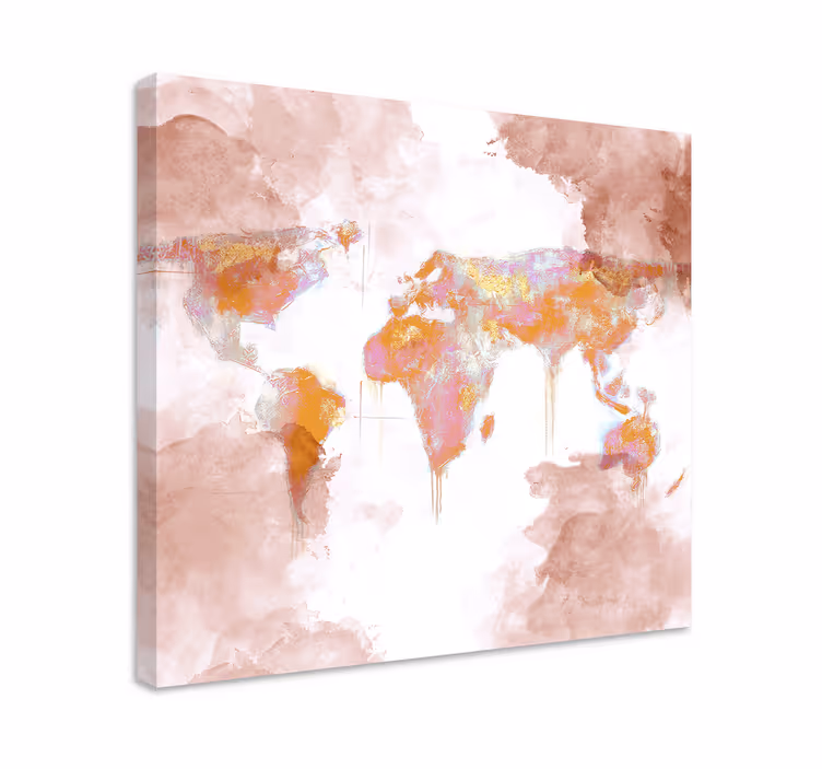 Cuadro mapa mapa mundial artístico - TenVinilo