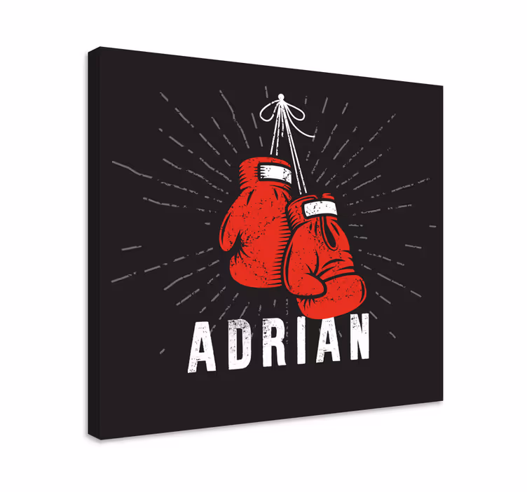 Cuadro personalizable Guantes de boxeador con nombres - TenVinilo