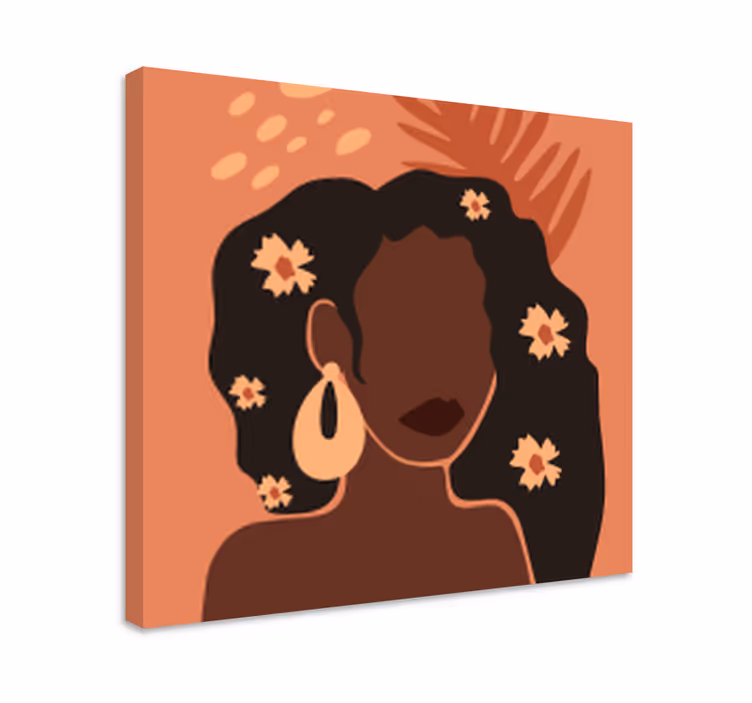 Cuadro de flores Chica estética con flores - TenVinilo