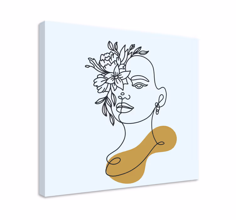 Cuadro de flores Flores en mi cabello ilustración - TenVinilo