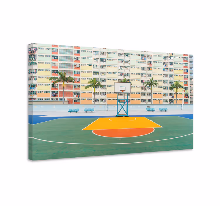 Cuadro casa Cancha de baloncesto verde - TenVinilo