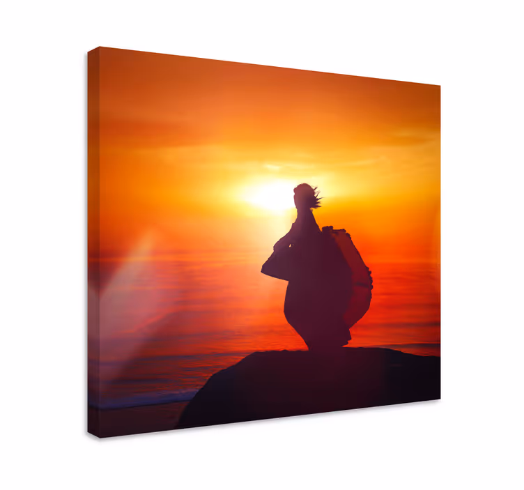 Cuadro paisajes Mujer en la playa - TenVinilo