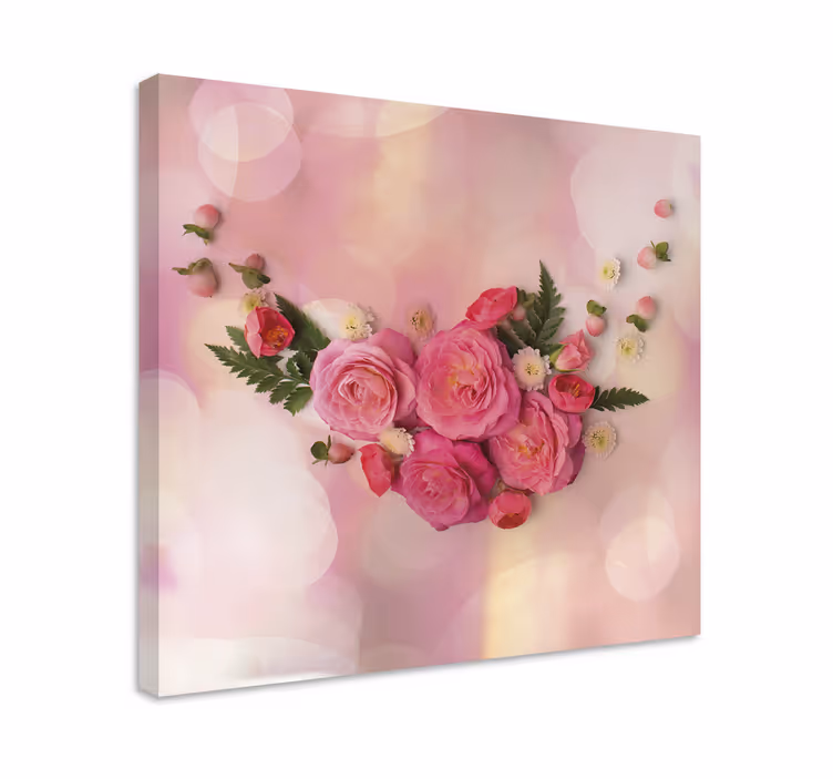 Cuadro de flores ramo de flores rosas - TenVinilo