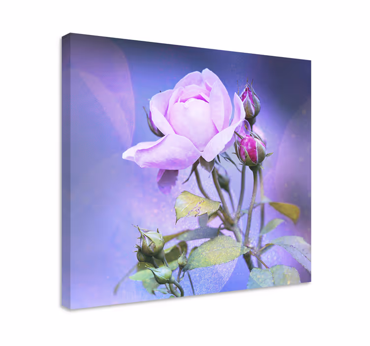 Cuadro de flores rosa en flor - TenVinilo