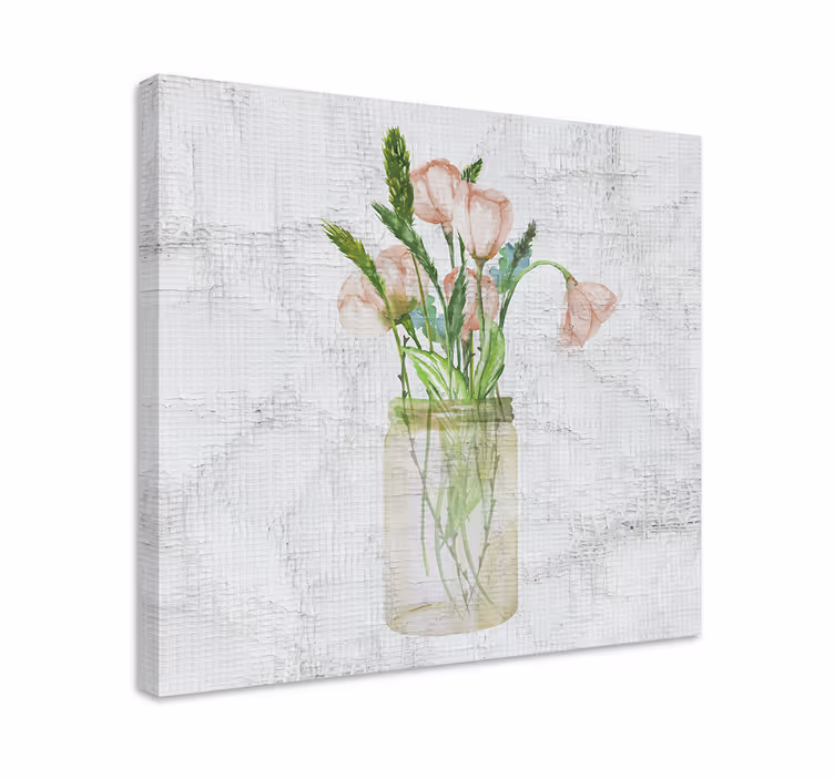 Cuadro de flores Tarro de cristal delicado con - TenVinilo