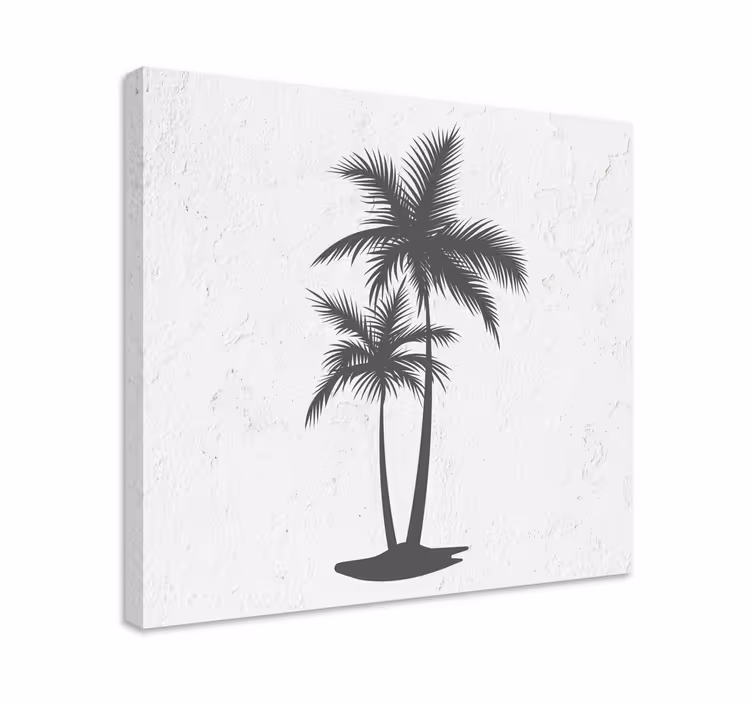 Cuadro comedor Dos palmeras sobre un fondo blanco - TenVinilo