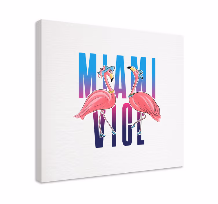 Cuadro animales amantes de la moda de los flamencos - TenVinilo