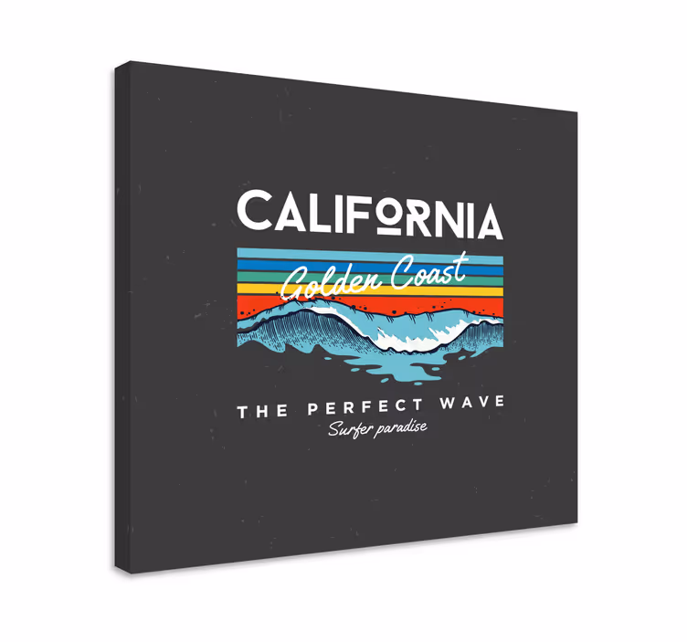 Cuadro ciudades olas de surf en california - TenVinilo
