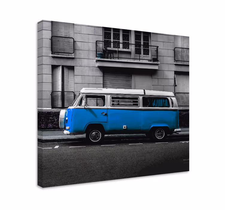 Cuadro para salón Combi azul antiguo - TenVinilo