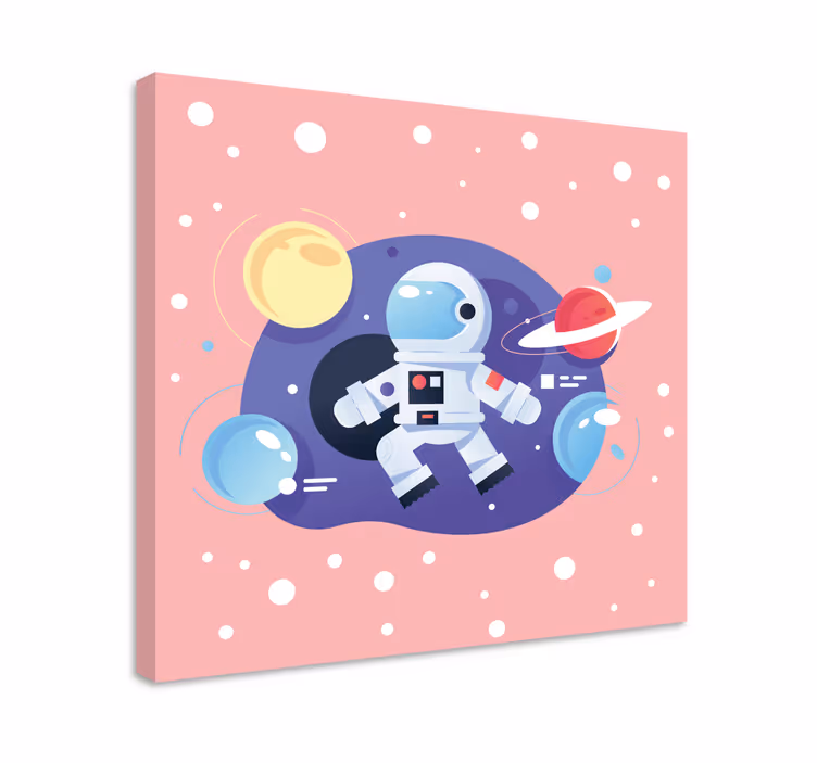 Cuadro infantil Dibujos animados diferentes símbolos de astronaut - TenVinilo