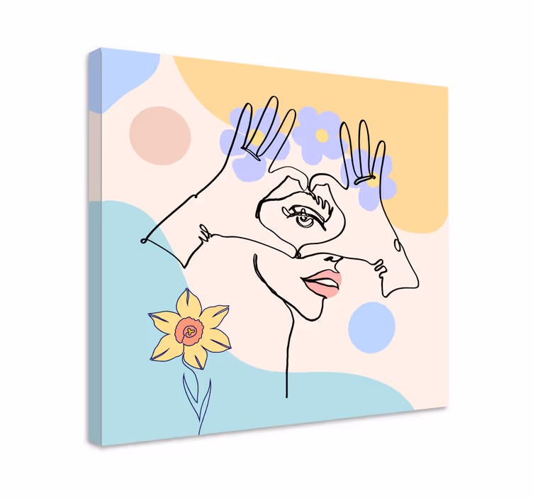 Cuadro artístico trabajo de línea de mano abstracto - TenVinilo