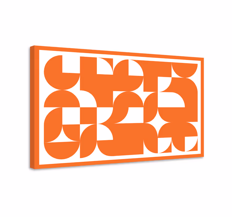 Cuadro geométrico Patrón de arte abstracto naranja - TenVinilo