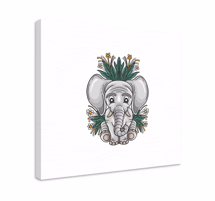 Cuadro elefante Dibujo de un gris - TenVinilo