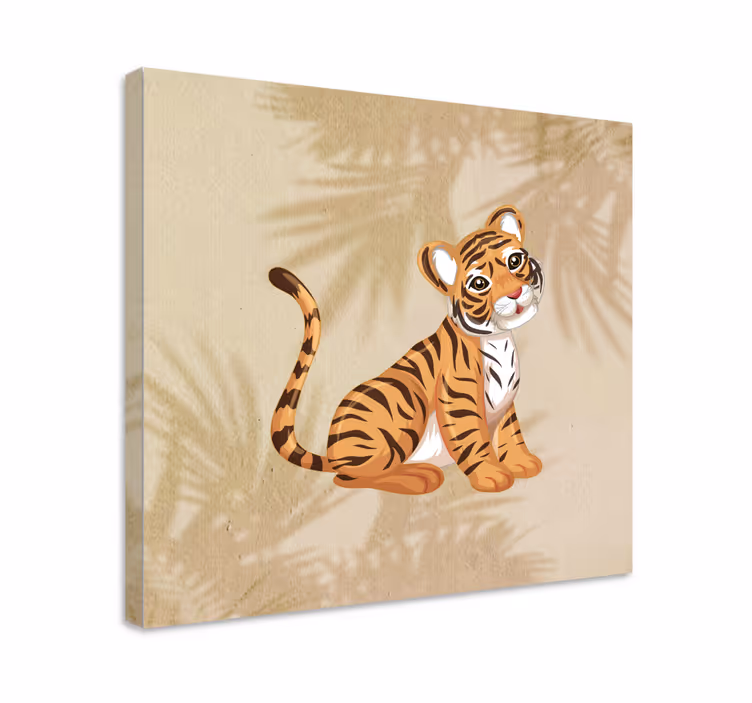 Cuadro animales ilustración de tigre adorable - TenVinilo