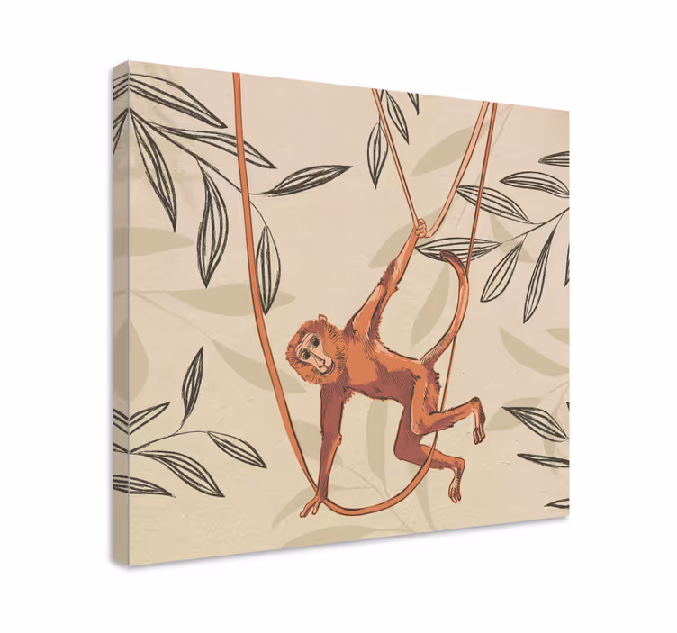 Cuadro animales mono colgante - TenVinilo