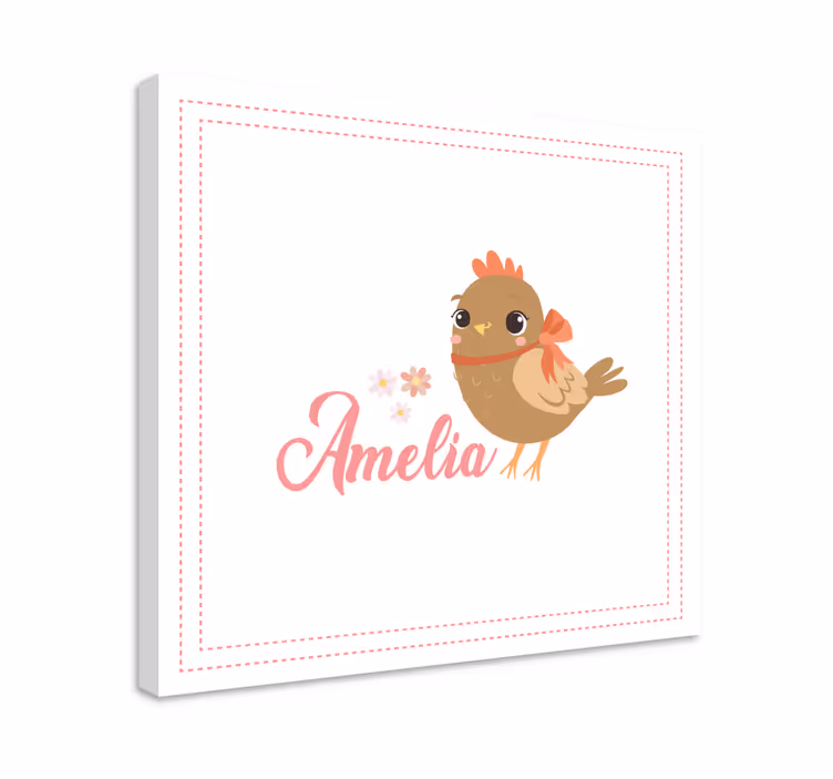 Cuadro animales personaje de pájaro tierno - TenVinilo