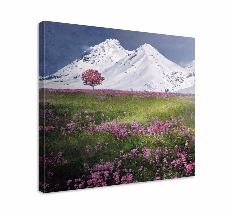 Cuadro paisajes serenidad en el prado de montaña - TenVinilo