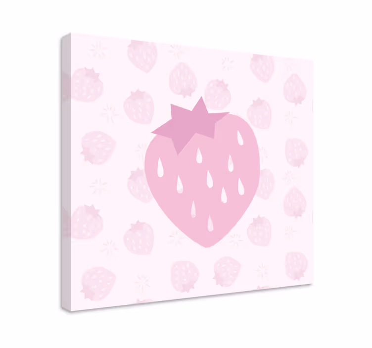 Cuadro bodegones corazón rosa fresa - TenVinilo