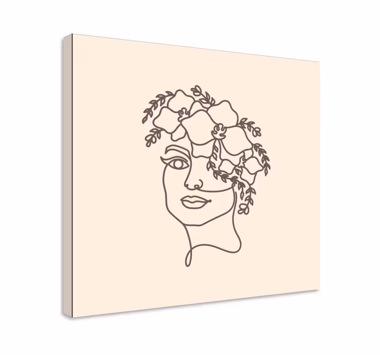 Cuadro de personas arte lineal floral - TenVinilo