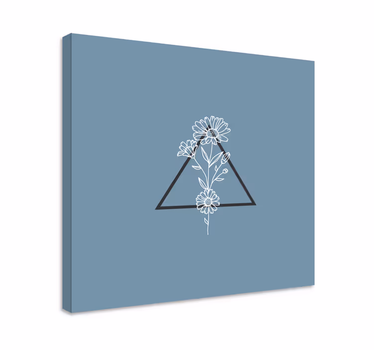 Cuadro de flores diseño triangular floral - TenVinilo
