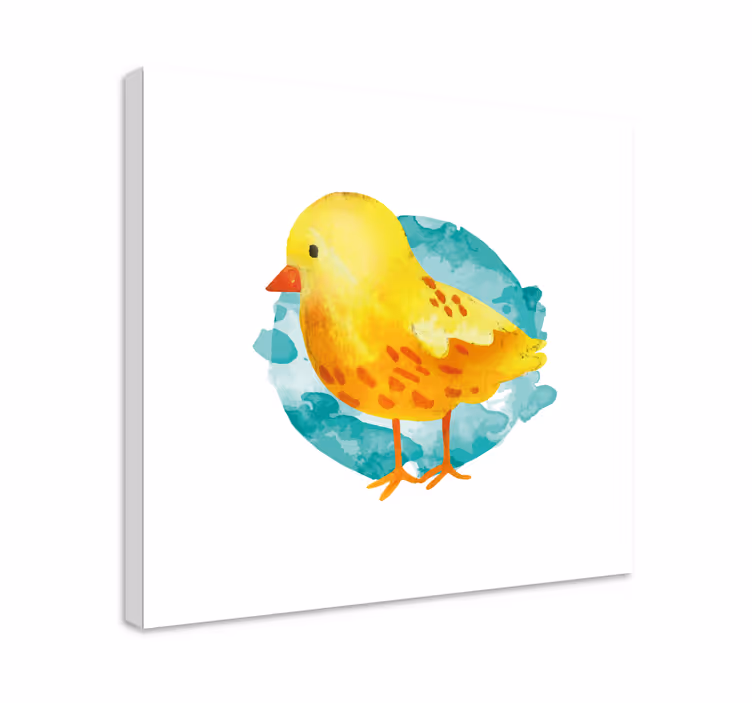 Cuadro aves Pollito amarillo pintado - TenVinilo