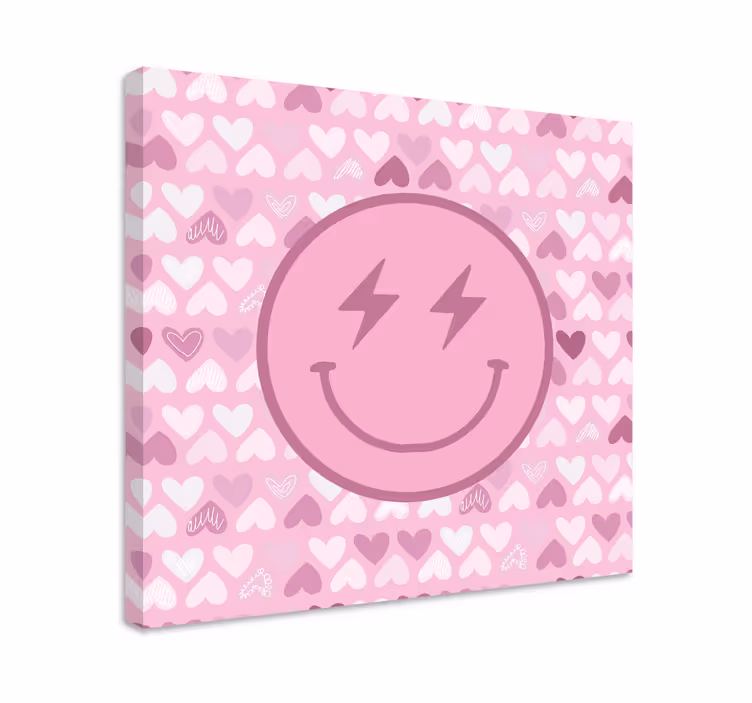 Cuadro moderno Cara sonriente del rayo rosa - TenVinilo