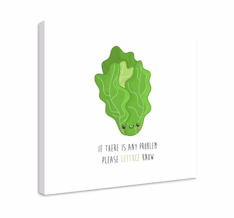 Cuadro bodegones personaje de lechuga feliz - TenVinilo