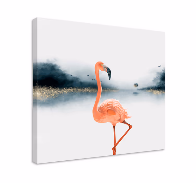 Cuadro para salón Flamencos originales pintados al óleo - TenVinilo