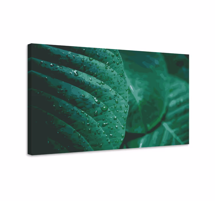 Cuadro de flores follaje verde vibrante - TenVinilo