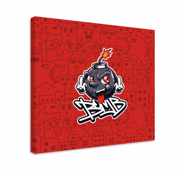 Cuadro moderno Botín bebé bomba graffiti dibujos animados - TenVinilo