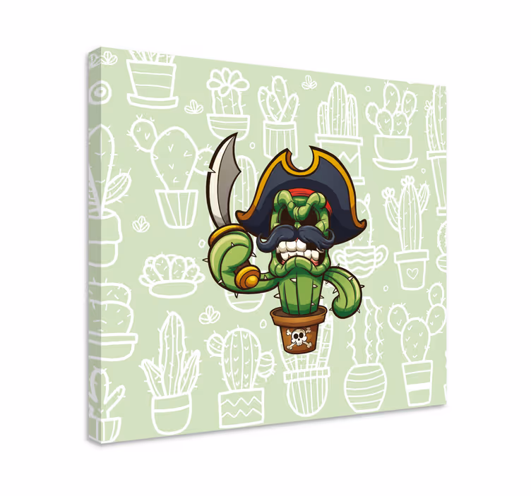 Cuadro moderno Pirata de dibujos animados de cactus - TenVinilo
