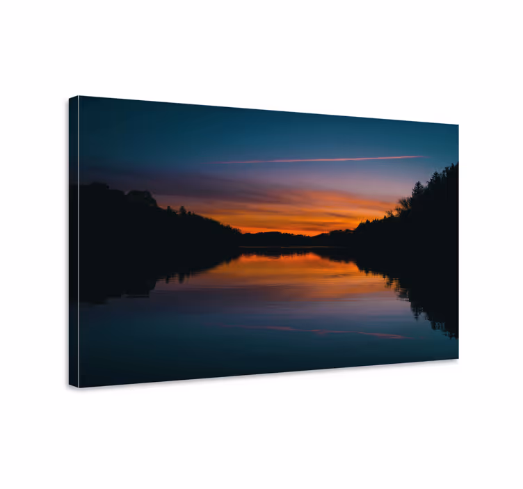 Cuadro 3d Lago naranja y azul - TenVinilo