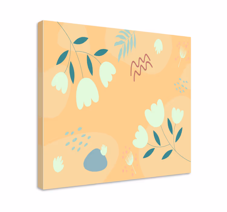 Cuadro de flores patrones de hojas florales - TenVinilo