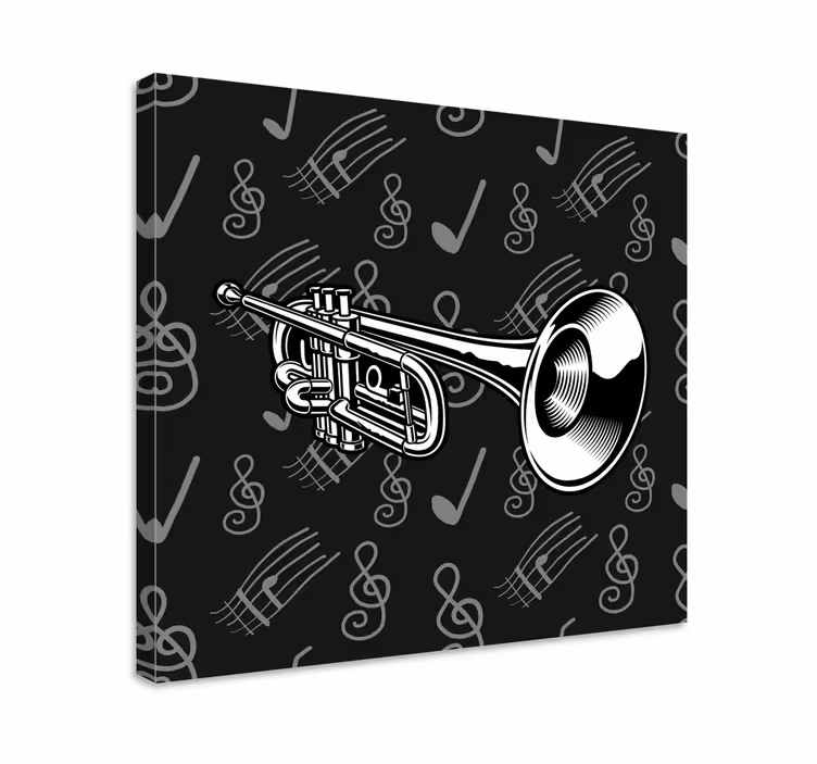 Cuadro musical trompeta de latón - TenVinilo