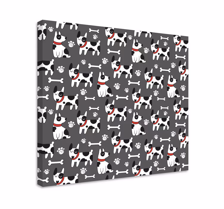 Cuadro perro Fantástico perro blanco y negro - TenVinilo