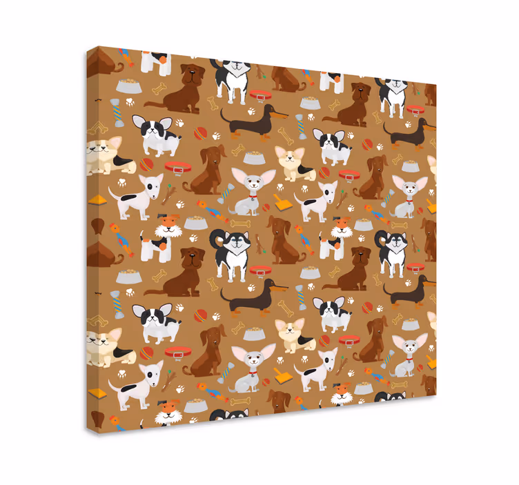 Cuadro de perro cachorros marrones - TenVinilo